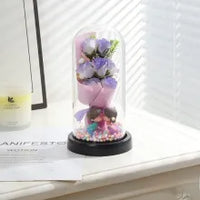 Led Rose Flower Glass Lampshade Gift