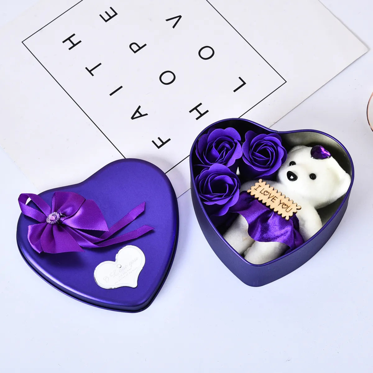 Heartfelt Rose Bear Gift Box