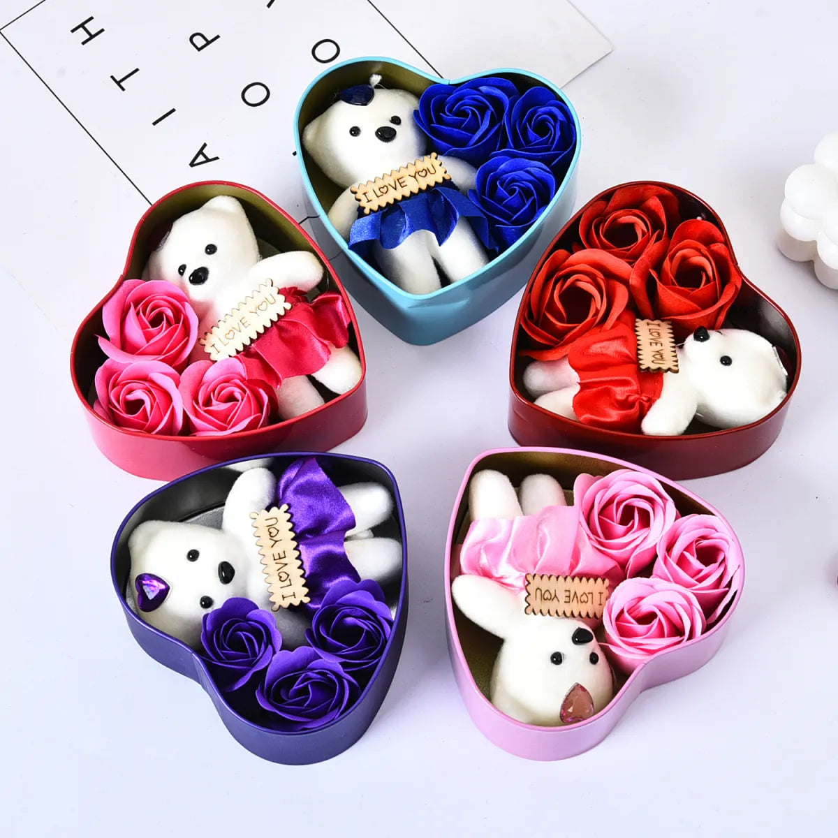 Heartfelt Rose Bear Gift Box