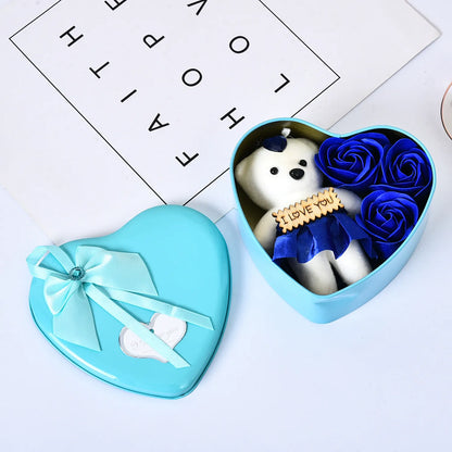 Heartfelt Rose Bear Gift Box