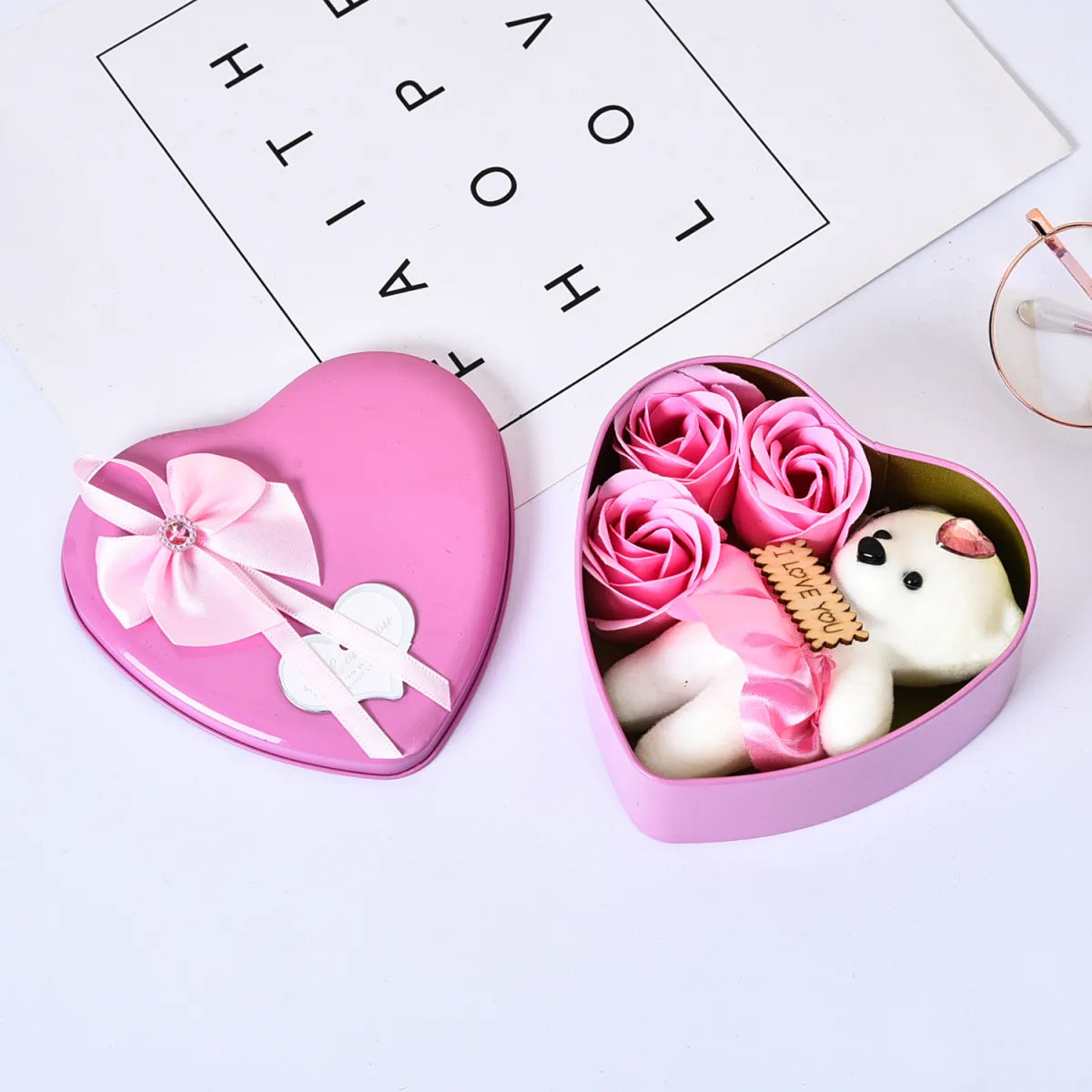 Heartfelt Rose Bear Gift Box