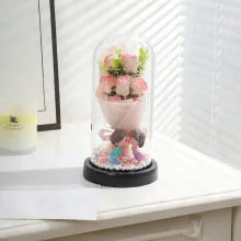 Led Rose Flower Glass Lampshade Gift